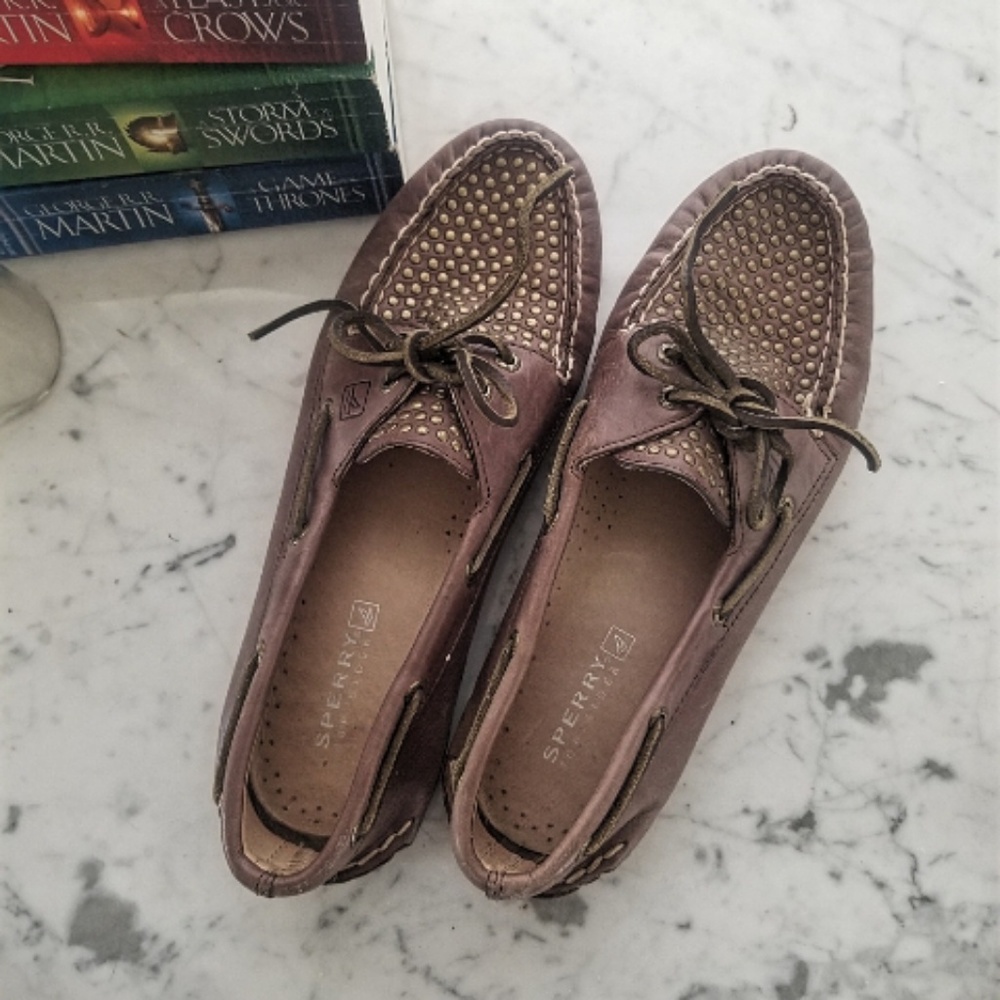 Sperry top sider purple studded